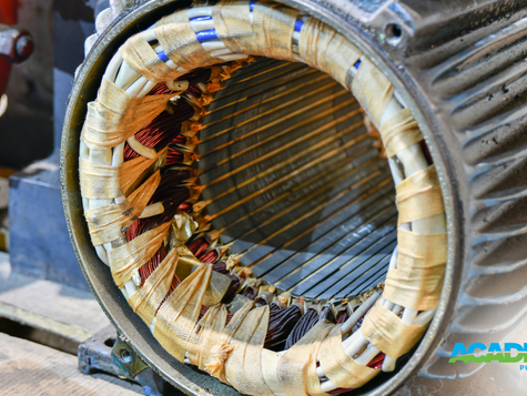 A motor on a workbench