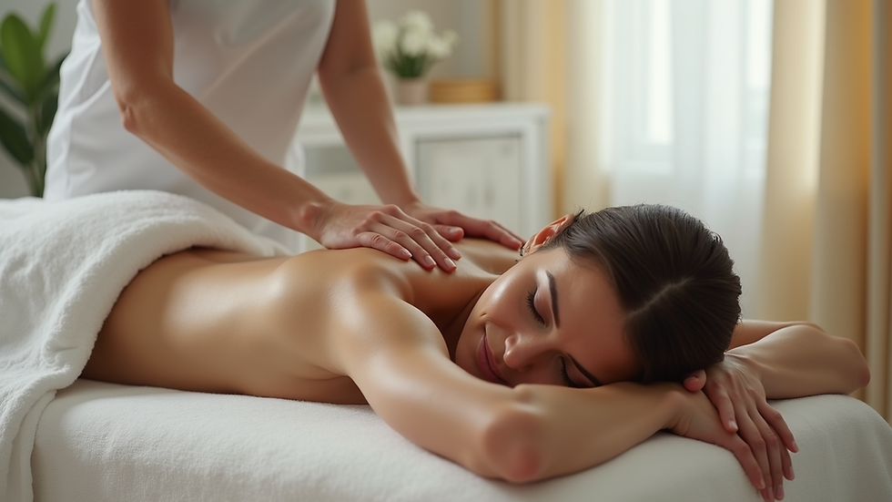 Vue latérale d’une personne allongée sur une table de massage recevant une séance de réflexologie