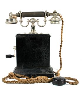 Hands on Tauranga historical telephone teaching object used to explore communication technology and social history.