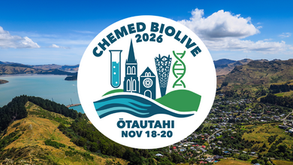 ChemEd BioLive 2026 biology and chemistry educators’ conference logo set against the Ōtautahi Christchurch hills.