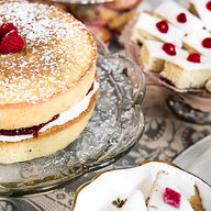 Victoria Sandwich Cake, Bakewell Tarts, and Lemon Fancies buffet