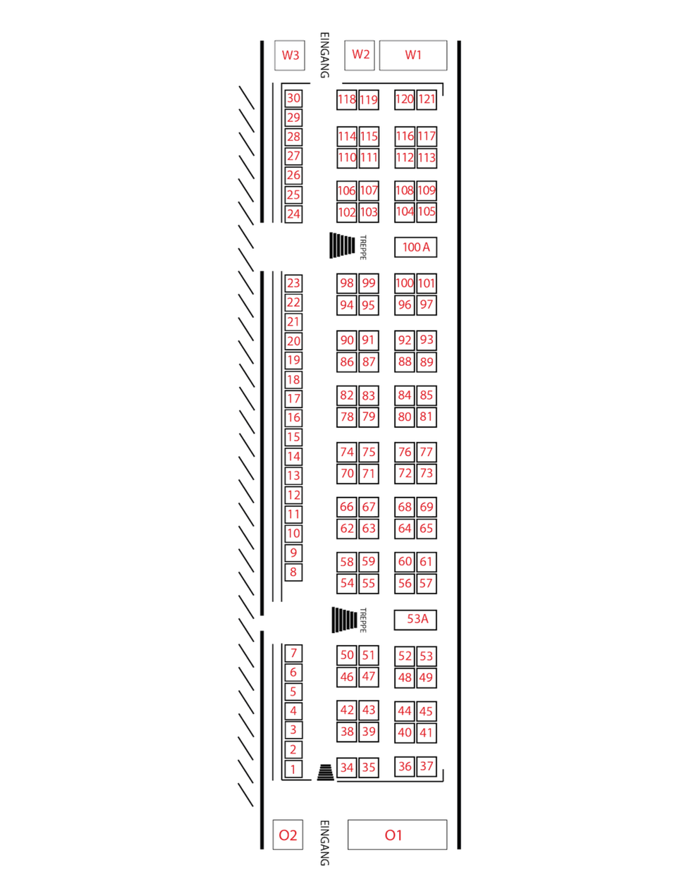 Kleinmarkthalle Frankfurt am Main, Hallenplan