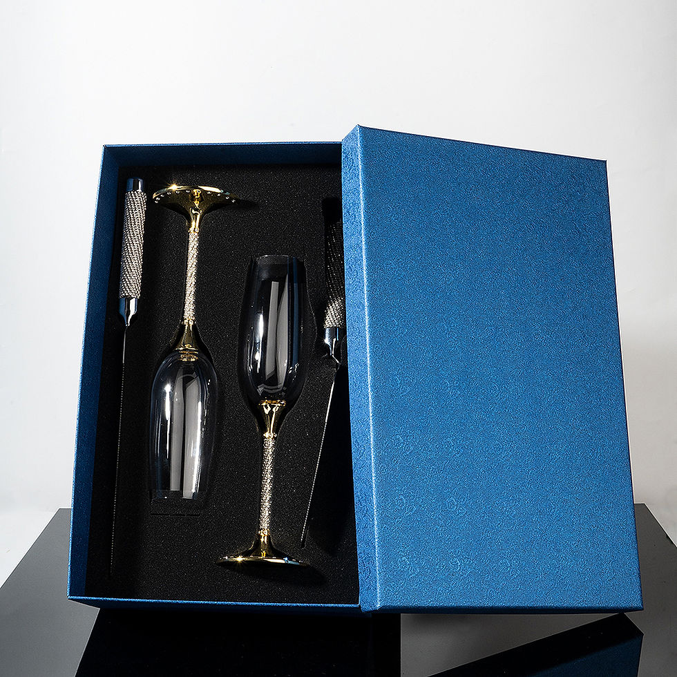 Thumbnail: 4 Piece Wedding Toasting Flutes Reception Supplies Cake Server and Knife Set
