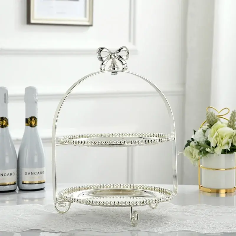 Thumbnail: Single Layer Two Layers Three Layers Bow Metal Cake Stand