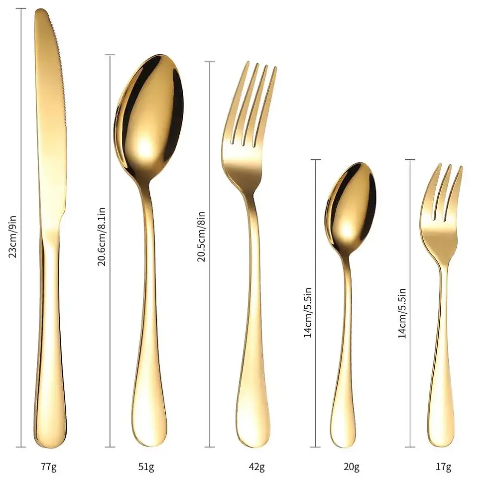 Thumbnail: High Quality 20pcs/Set PVD Titanium Gold Cutlery Set