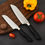 Thumbnail: 5 Piece Kitchen Knife Set With Matching Blade Guards, Black