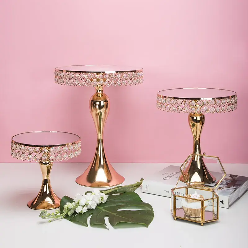 Thumbnail: New Arrive Gold Crystal Cake Stand Set