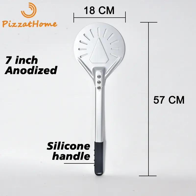 Thumbnail: PizzAtHome Long Handle 7/ 8/ 9 Inch Perforated Pizza Turning Peel