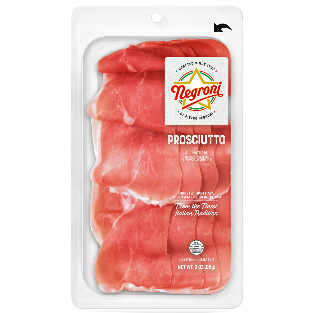 Negroni pre-sliced Prosciutto Italiano - 3oz (PACK OF 10)