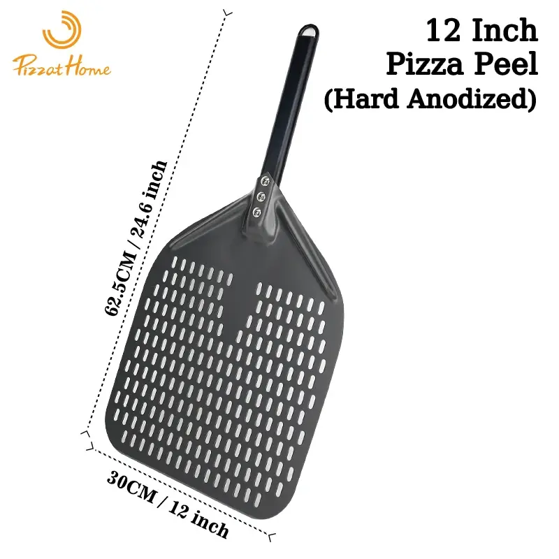 Thumbnail: PizzAtHome 14/13/12 Inch Perforated Pizza Peel Rectangular Pizza Shovel