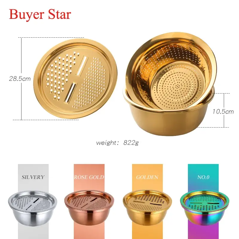 Thumbnail: 5 in 1 Kitchen Tool Stainless Steel Drain Pot Food Chopper