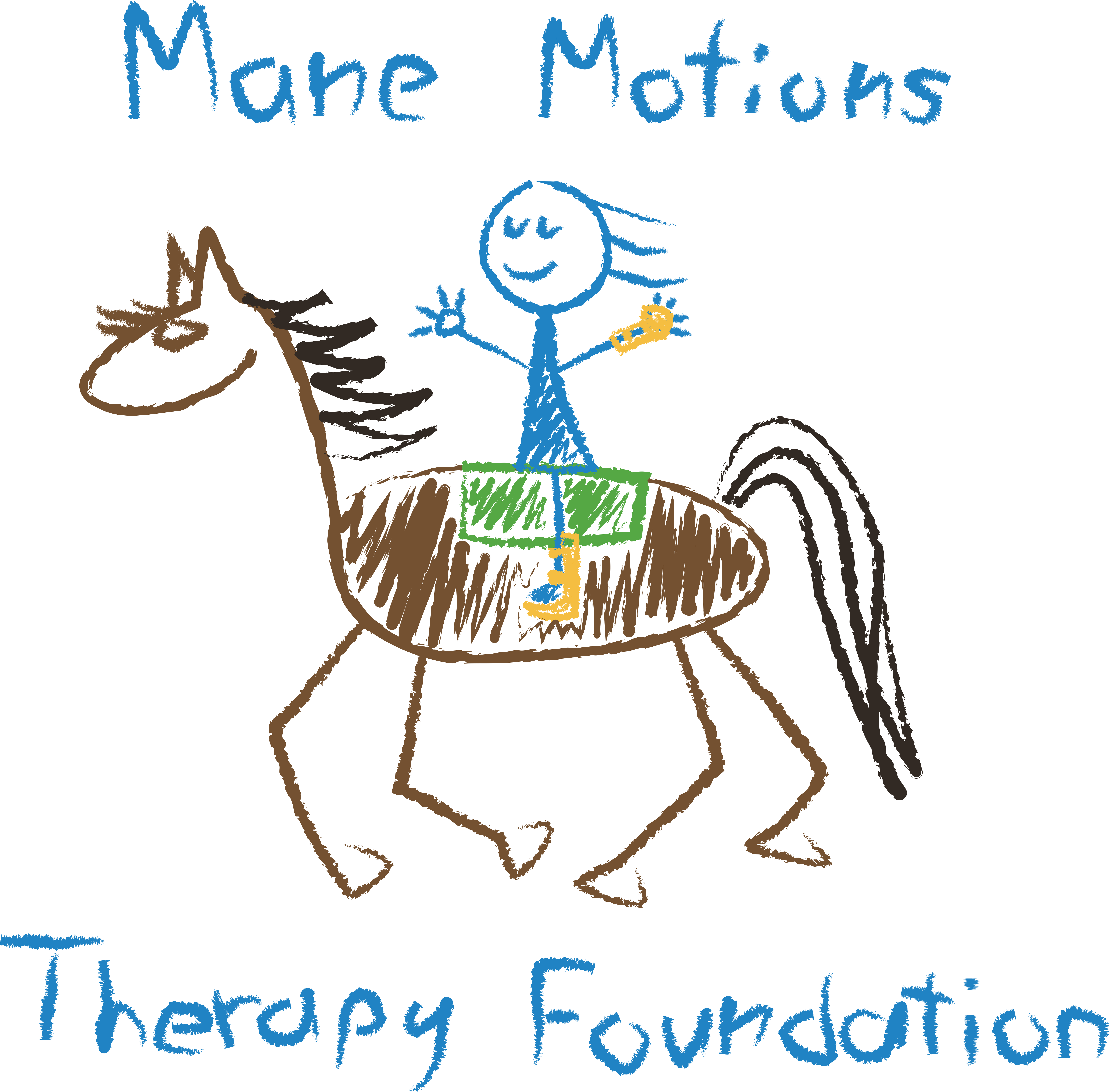 Mane Motions Therapy Foundation horse and rider logo