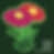 3x3 inch kiss cut flower sticker with two pink and reddish-orange flowers, green leaves and stems, grass, and glowing back