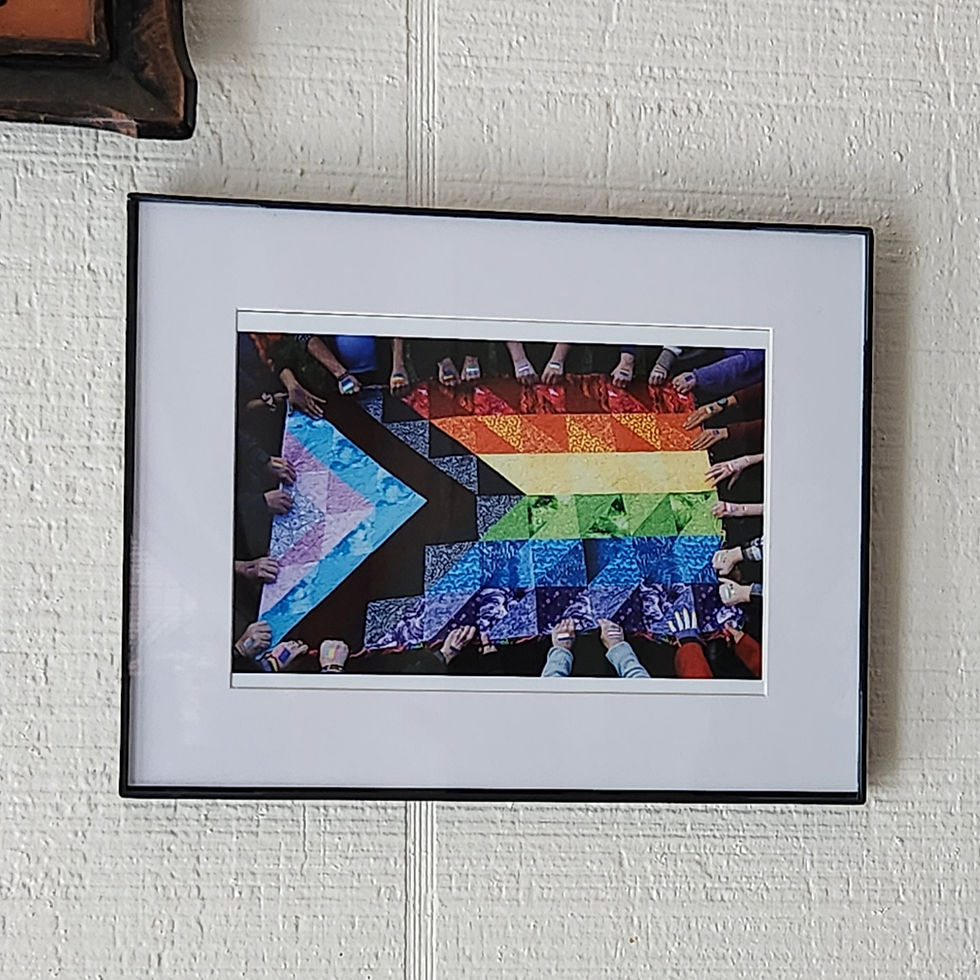 Y'all Means All quilt photo PRIDE greeting card framed to double as an art print