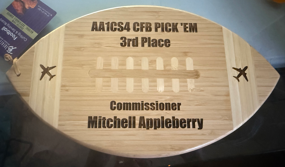 Laser engraved award