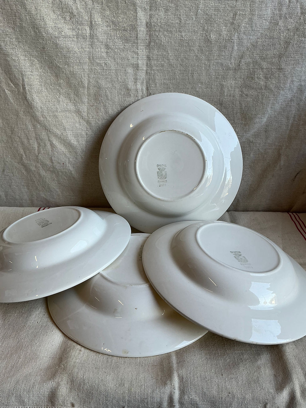 Miniature : 4 assiettes creuses 9611 jaune Digoin