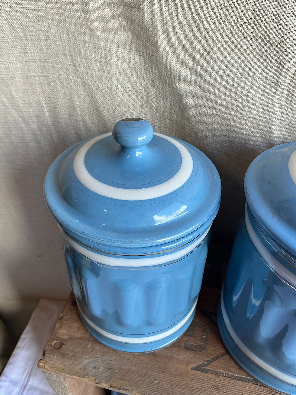 Miniature : Série pots émaillés bleu 