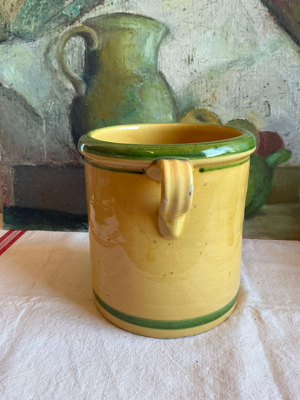 Miniature : Pot avec poignées Jaune et vert 