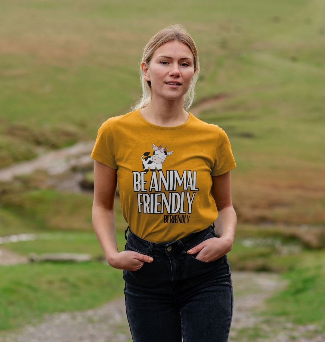 Women's Crew Neck T-Shirt - Be Animal Friendly