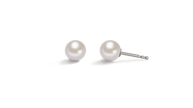 Clous d'oreilles en argent 925 rhodié et perle de culture