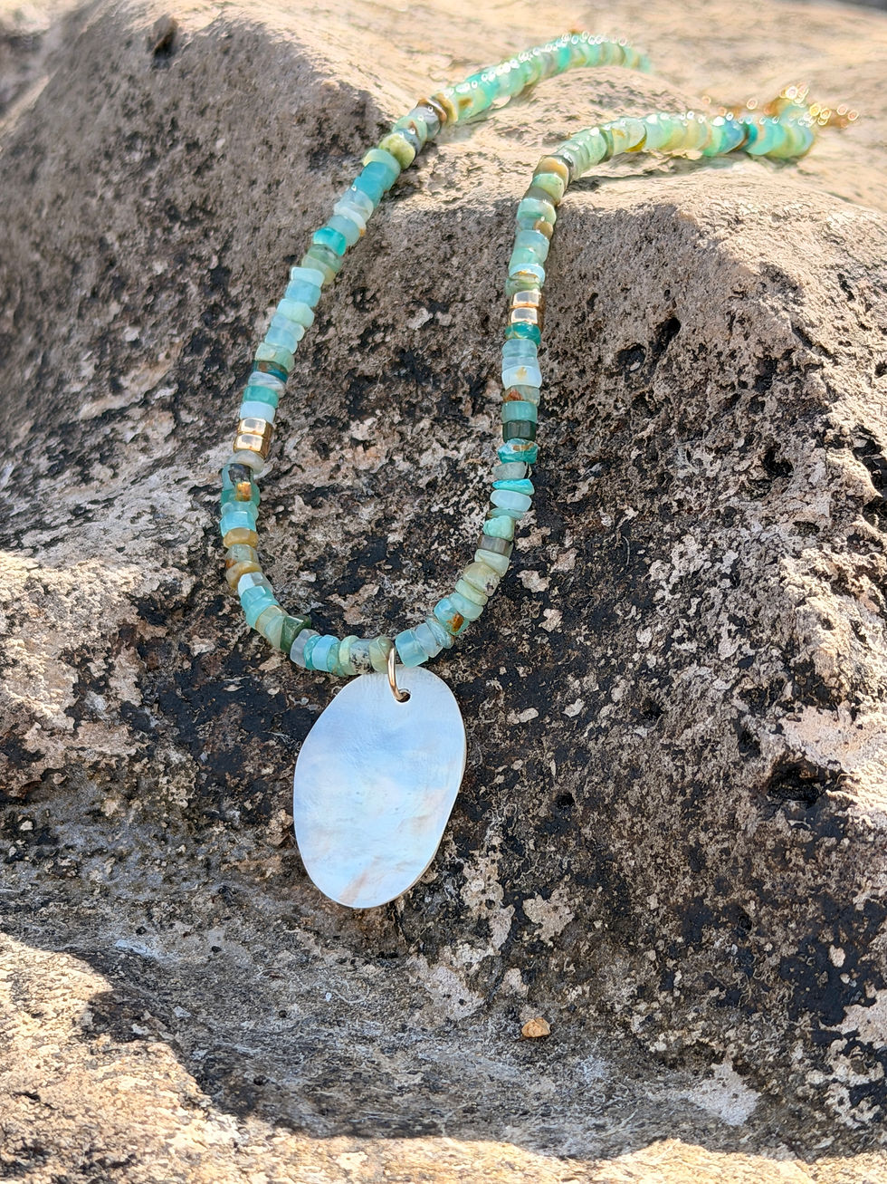 Thumbnail: Sea Green Opal Necklace 
