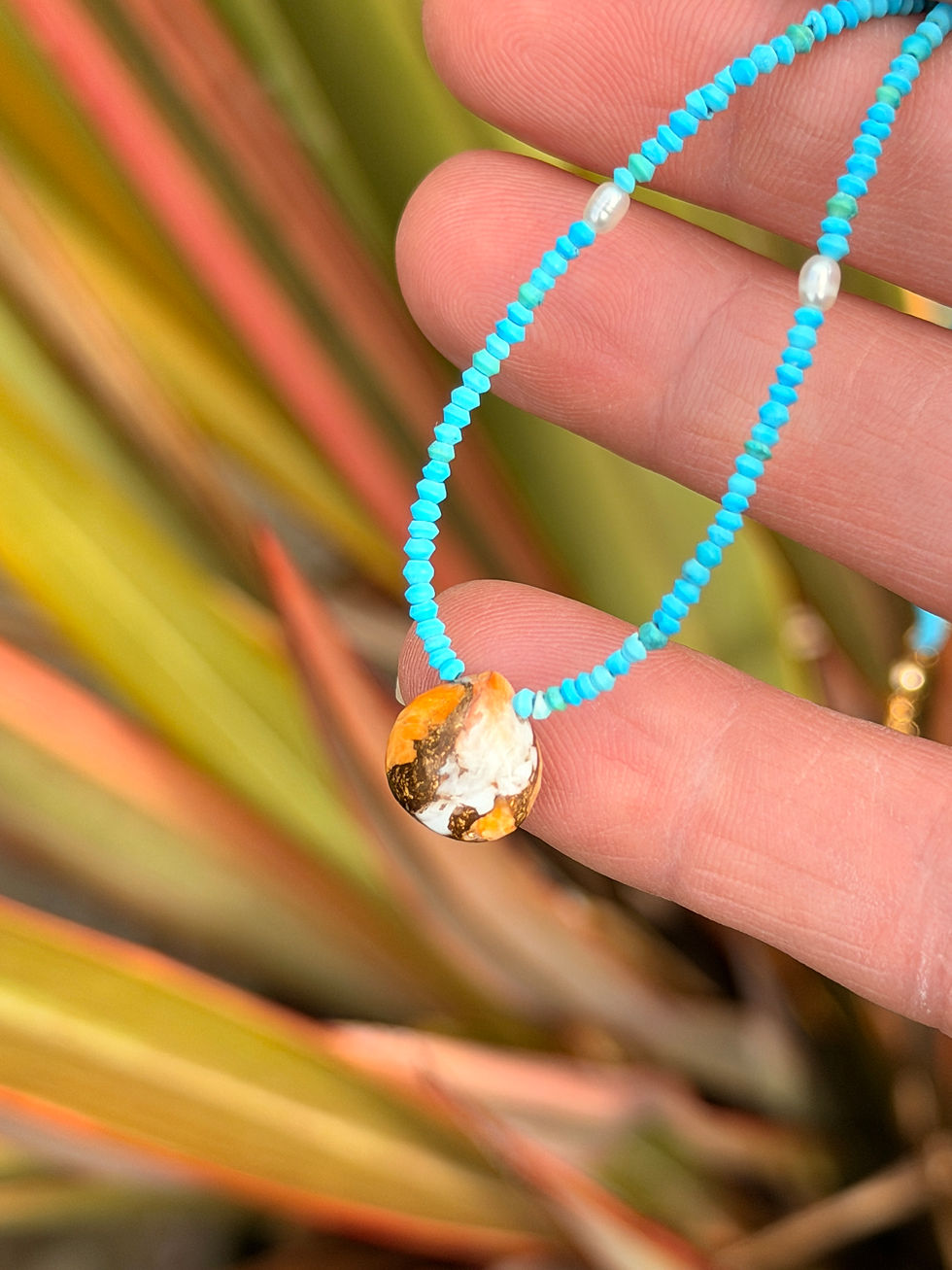 Thumbnail: Spiny Oyster Shell Turquoise Necklace 