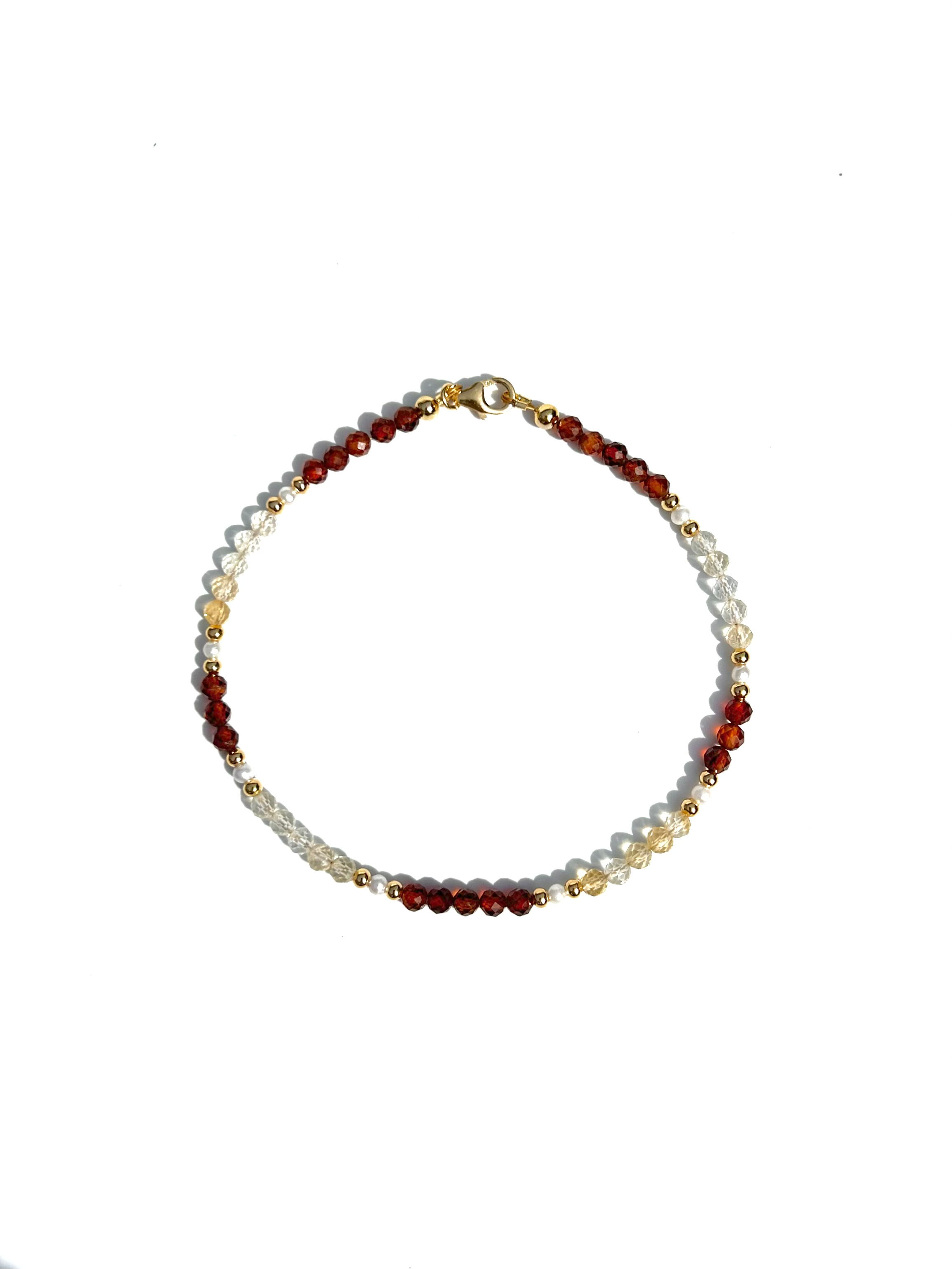 Citrine & Garnet Anklet