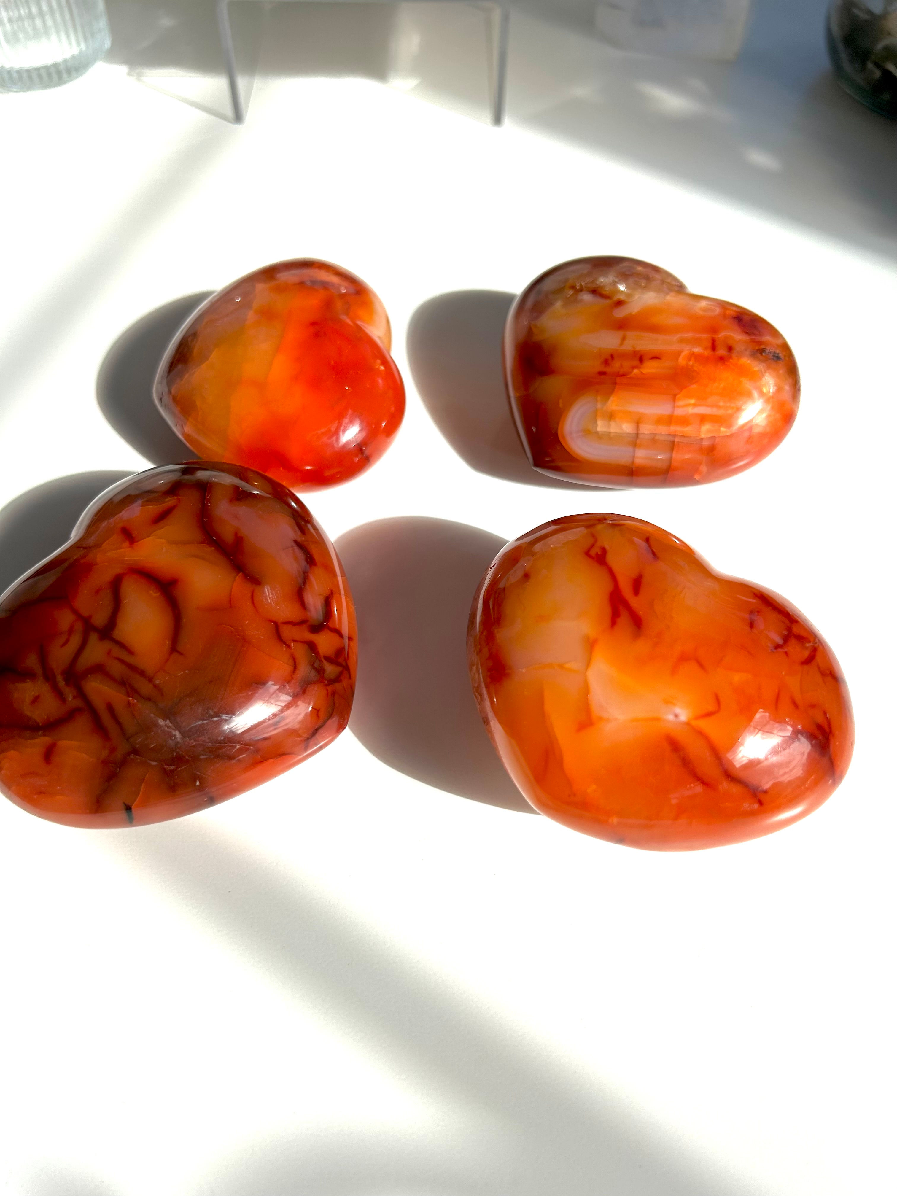 Carnelian Puffy Heart