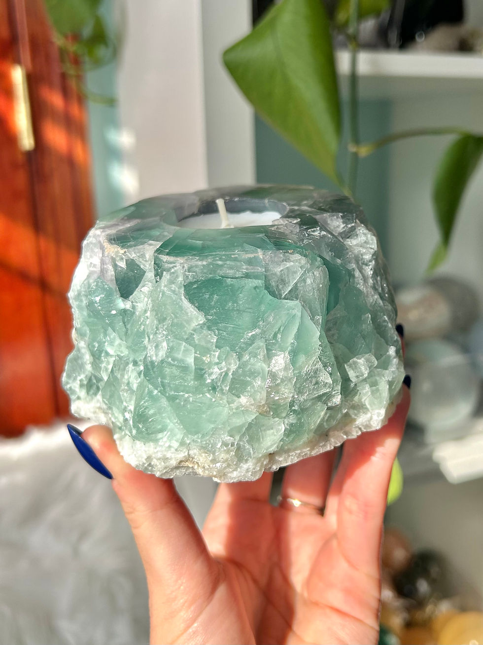 Fluorite Candle Holder
