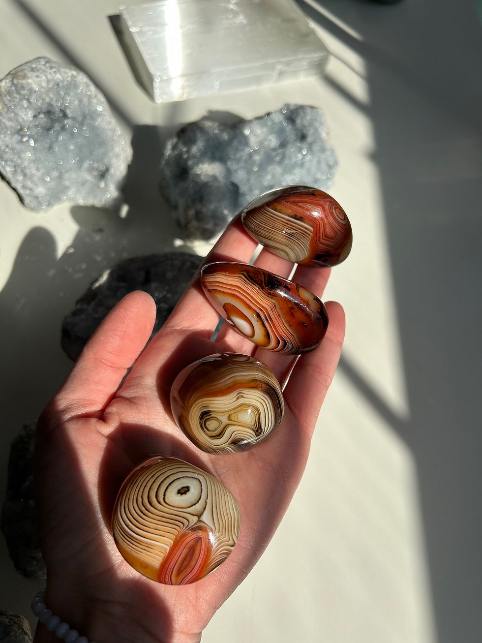 Thumbnail: Banded Carnelian Palm Stone