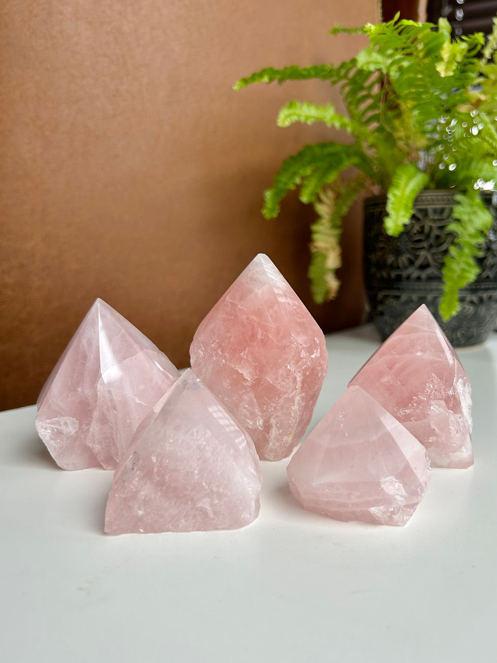 Rose Quartz Half Polished