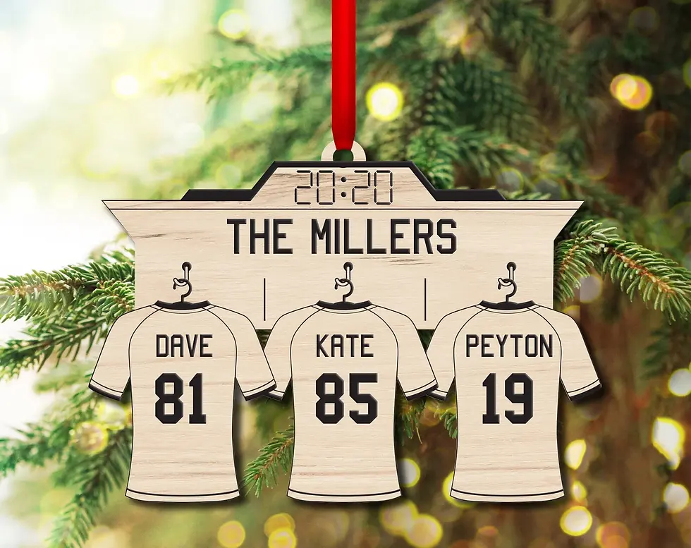 Miniatura: Team Jersey Custom Engraved Wood Plaque or Ornament with 2-20 players