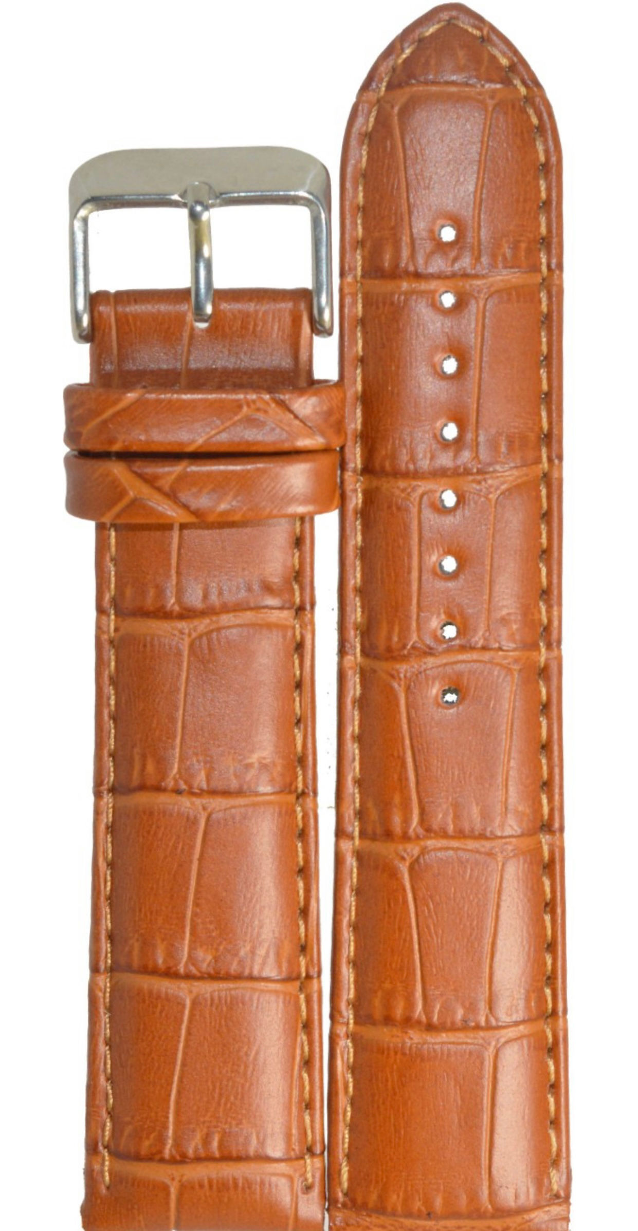 22 mm Genuine Leather Watch Strap (Tan) All Colors