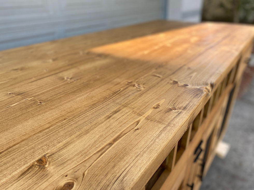 Custom Double Dog Crate with Drawers Stained Golden Oak