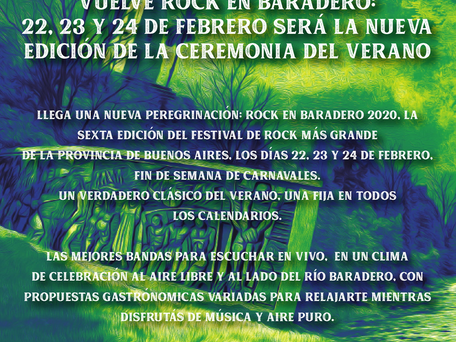VUELVE ROCK EN BARADERO: 22, 23 Y 24 DE FEBRERO