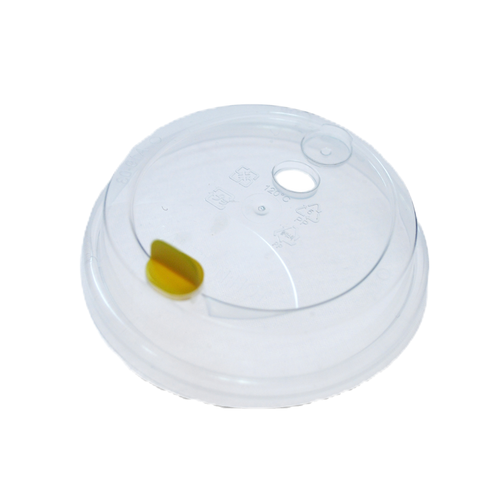 9.0cm PP Becherdeckel - Weiß/Schwarz/Transparent