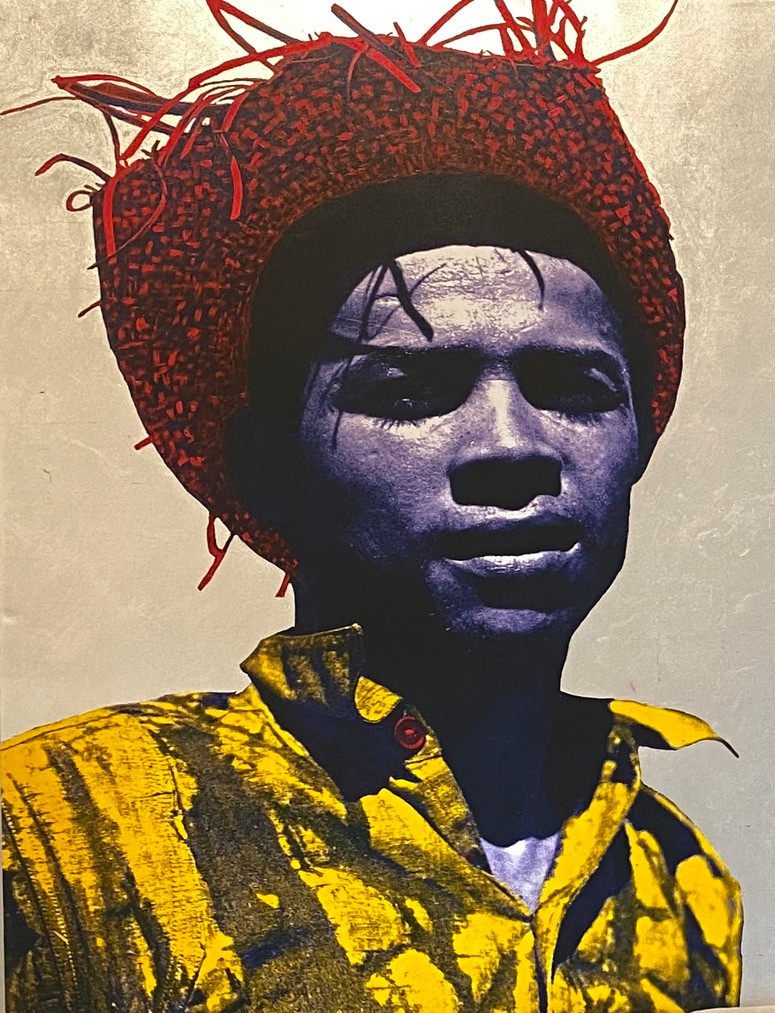 Evaristo, ca. 2020 Mixed media, on canvas , metal leaf, acrylic. 84x50 in and 64x50 in / 213,4x152,4 cm