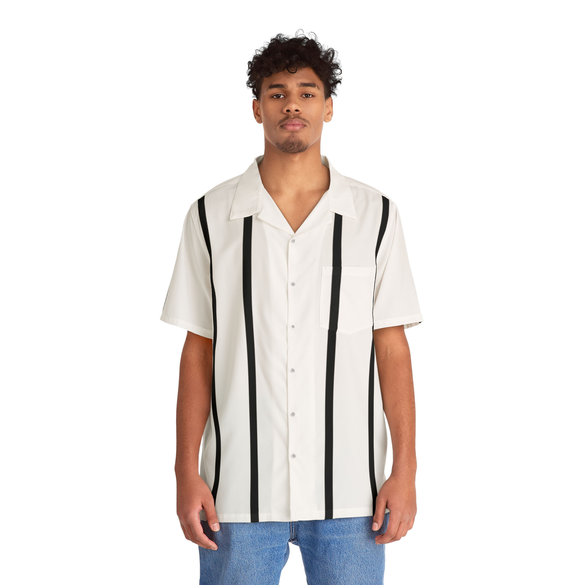 Men's Casual Hawaiian Shirt - Striped Relaxed Fit for Summer Vibes