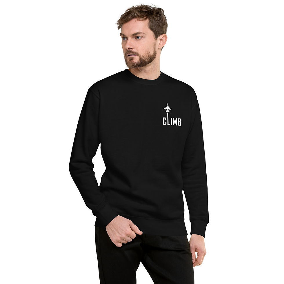 Thumbnail: F-16 Falcon Climb Unisex Premium Sweatshirt - (White)