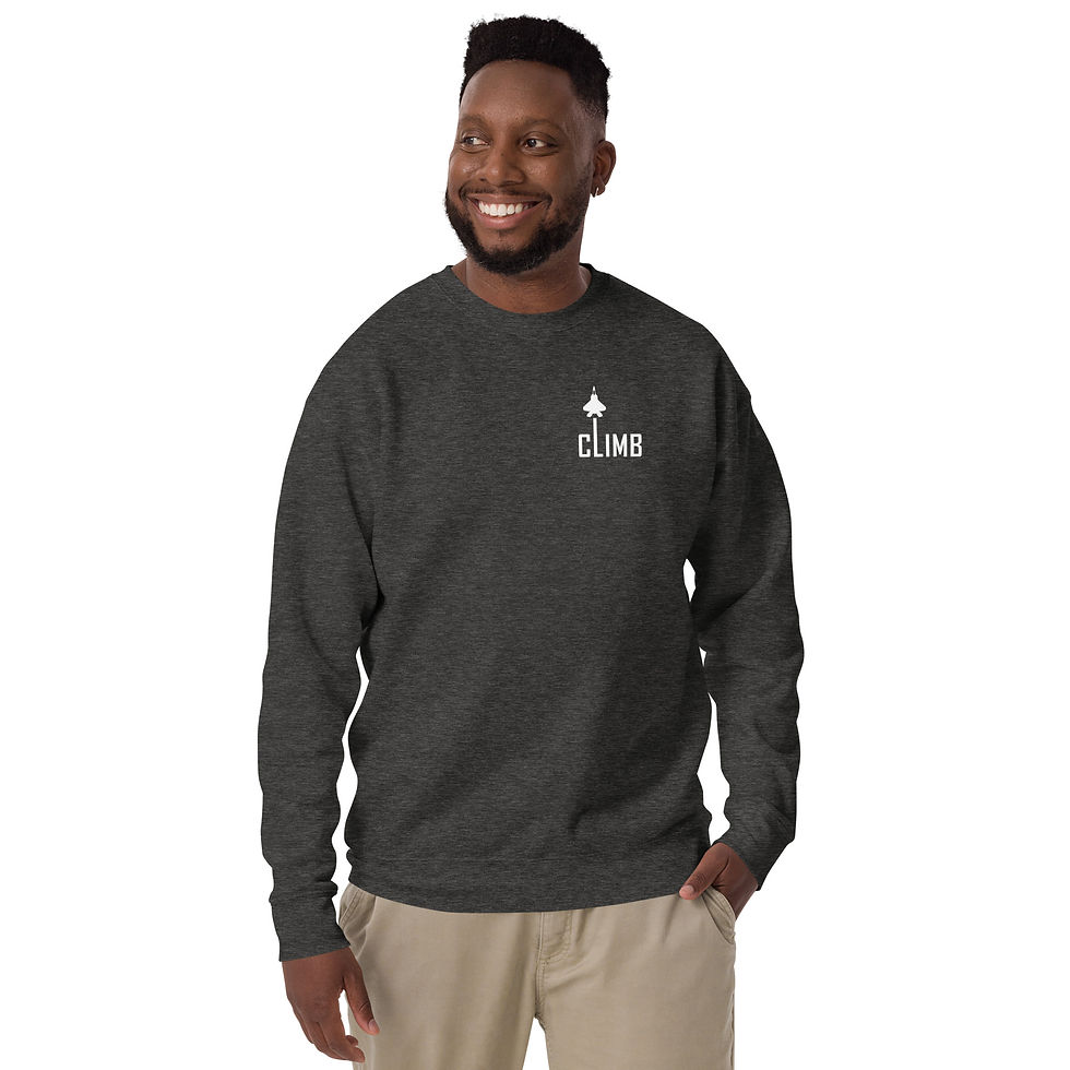 Thumbnail: F-22 Raptor Climb Unisex Premium Sweatshirt - (White)