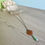 Thumbnail: “Orange Carnelian Tear of Moss-Green Angelite” Silver Chain Necklace