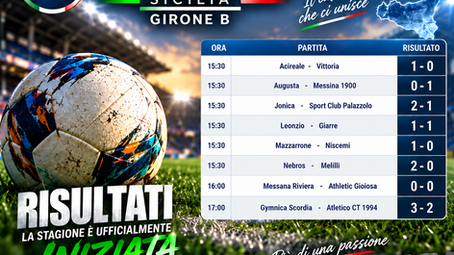 Eccellenza Sicilia Girone B, buona la prima: tutti i risultati e in video i gol di Nebros-Melilli