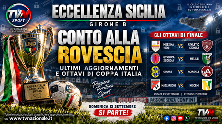 Eccellenza Sicilia Girone B, conto alla rovescia: ultimi aggiornamenti e ottavi di Coppa Italia