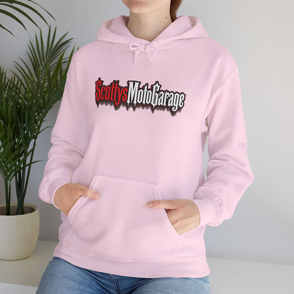 Thumbnail: Scotty's Moto Garage Hoodie — 'Rev Your Passion' Motorcycle Pullover