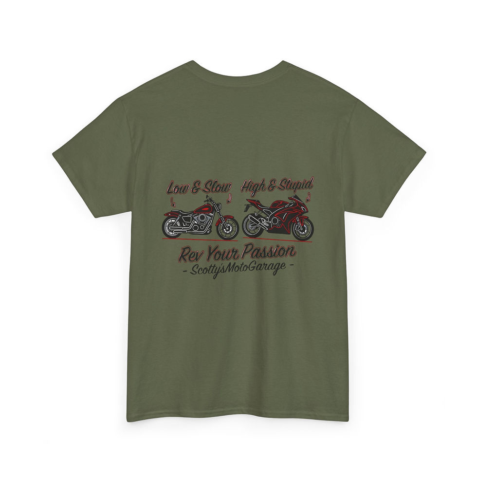 Thumbnail: Motorcycle Tee — 'Rev Your Passion' Vintage Bike Graphic Shirt
