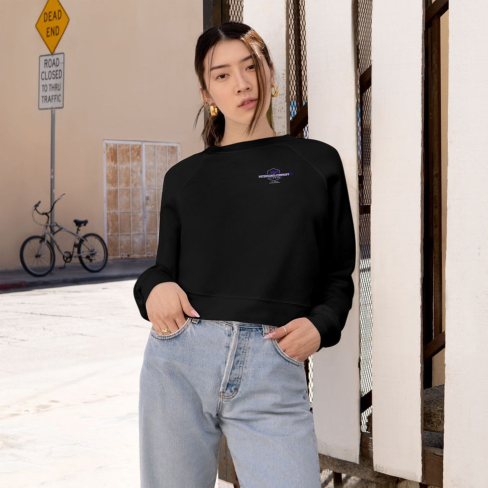 Thumbnail: WOMENS cropped pullover light sweatshirt, Black or Vintage White