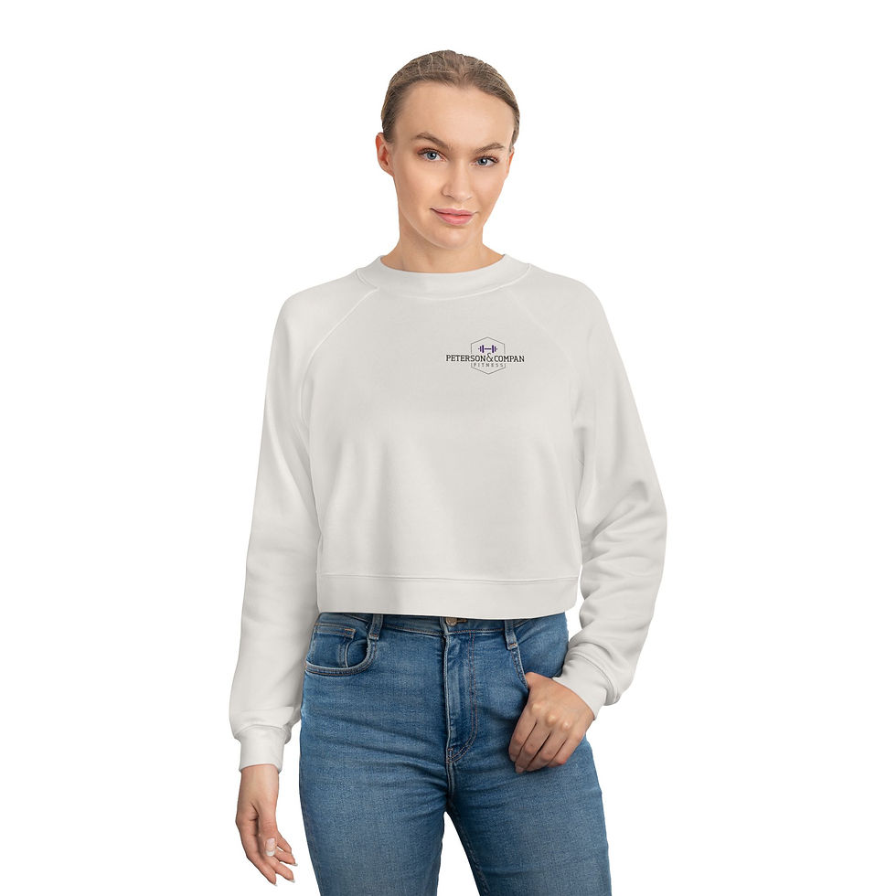 Thumbnail: WOMENS cropped pullover | black fleece sweatshirt