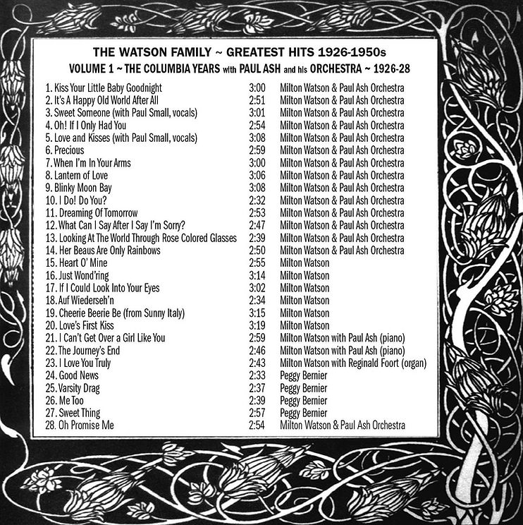 Watson Family CD label 1