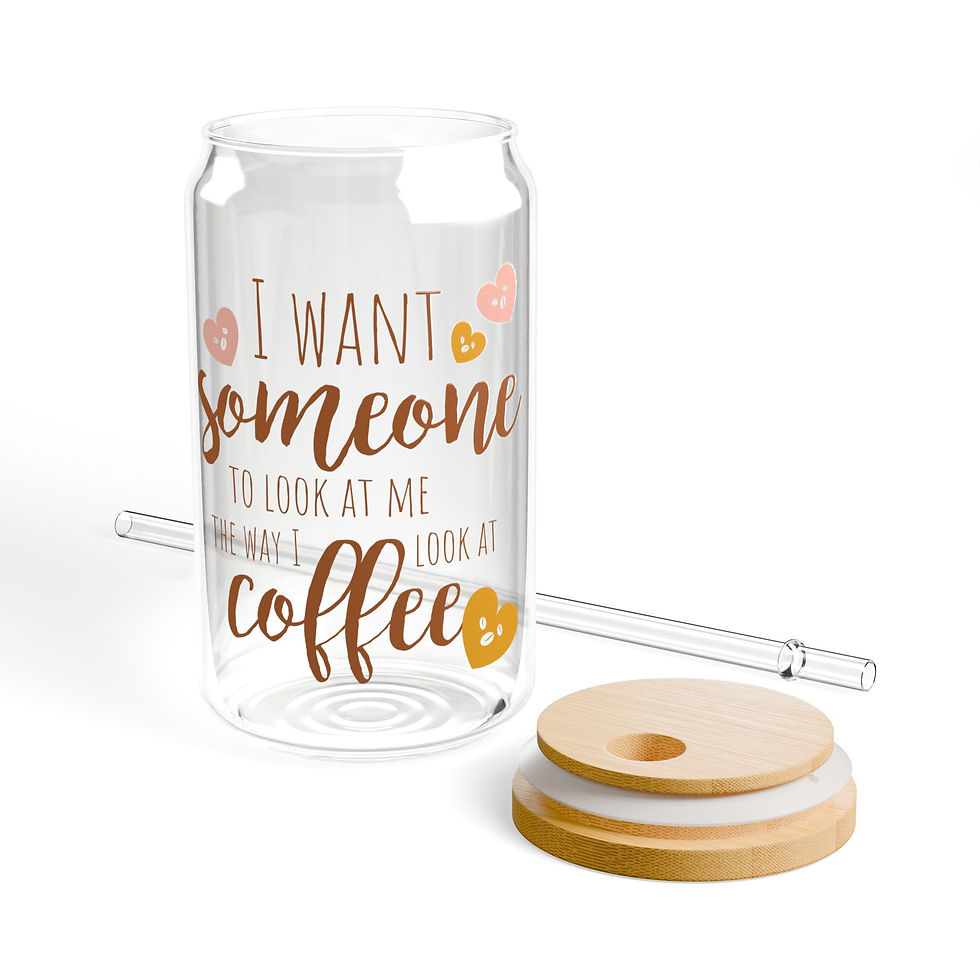 Thumbnail: Coffee Lover's Sipper Glass, I Want Someone to Look at Me, Cute Glass Cup, 