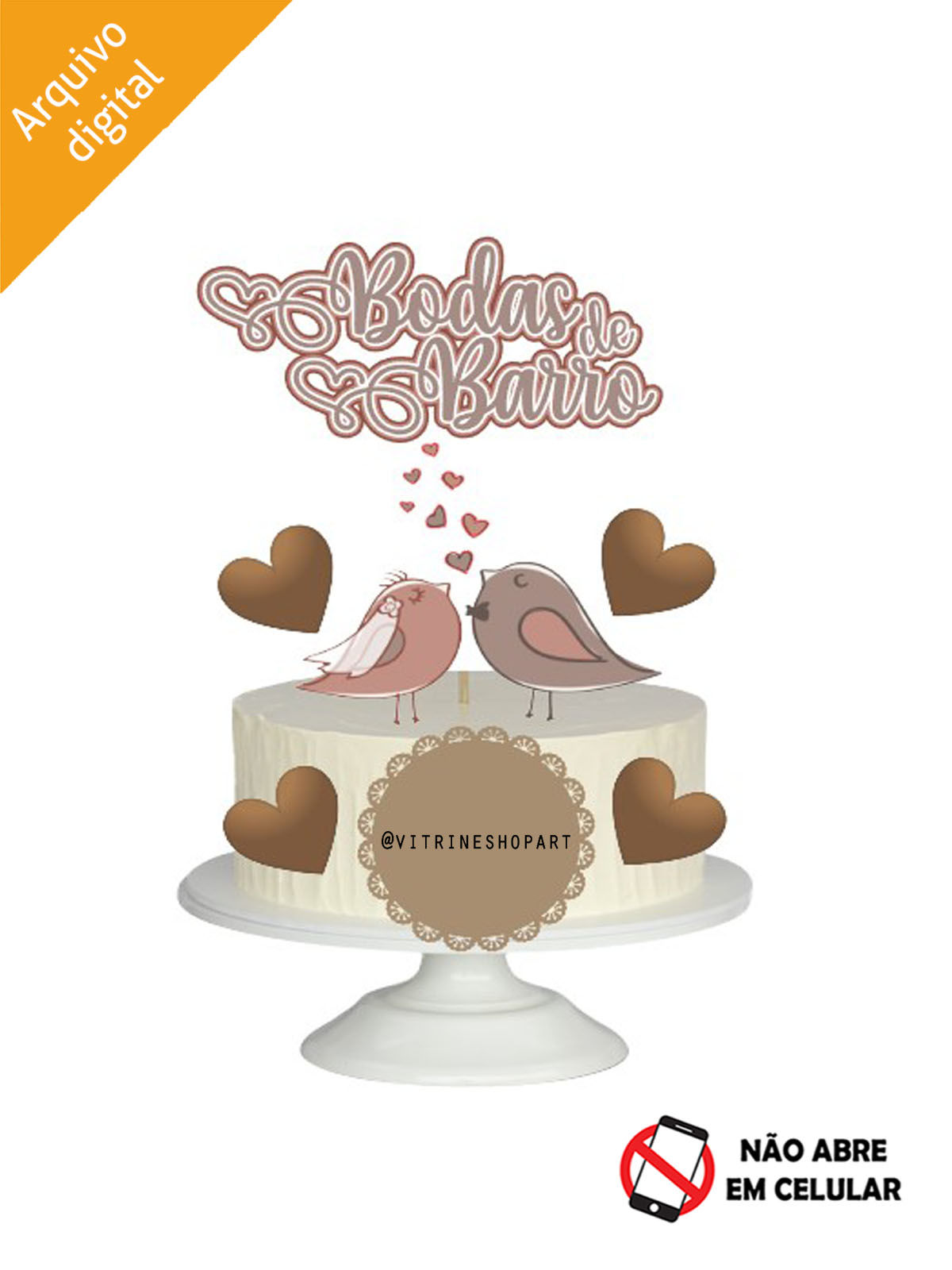 Topo de Bolo Bodas de Barro (Studio)